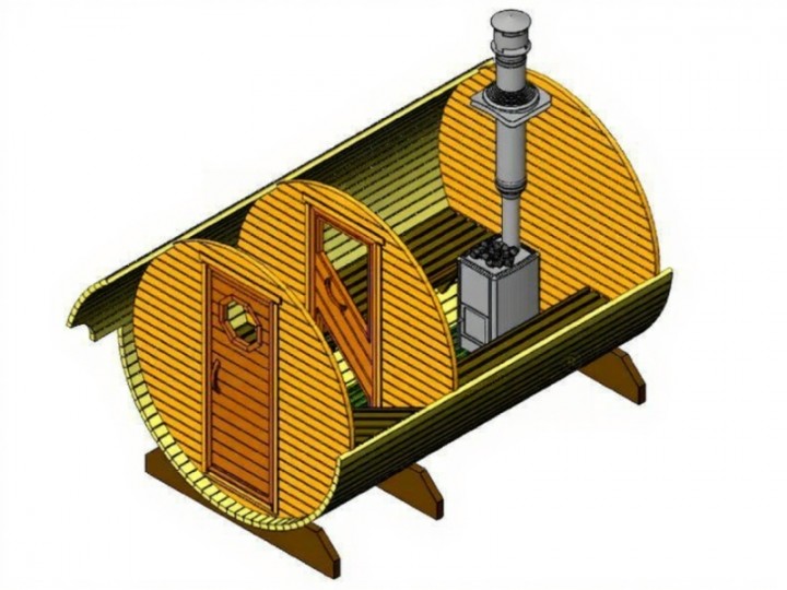 Баня-бочка, 3м