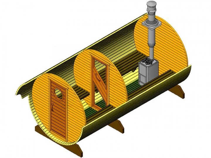 Баня-бочка, 4м