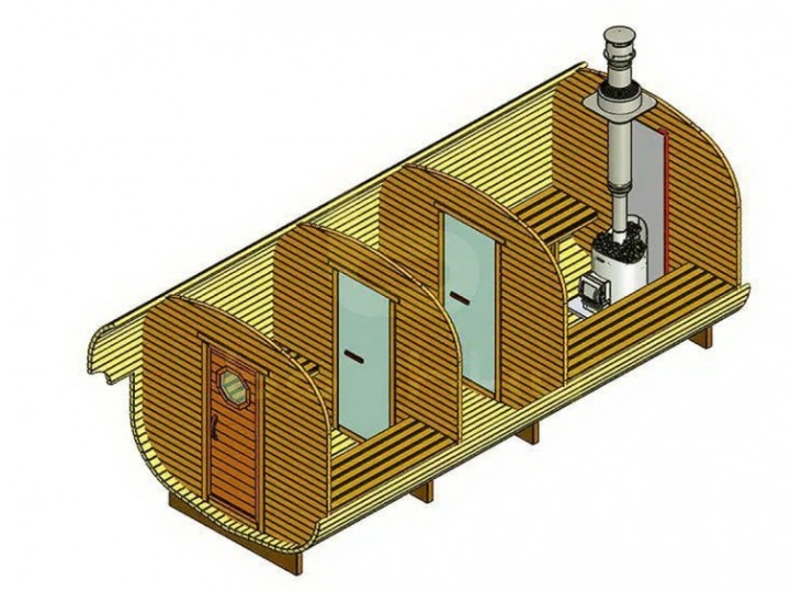 Баня-квадро, 5м, 3 отделения