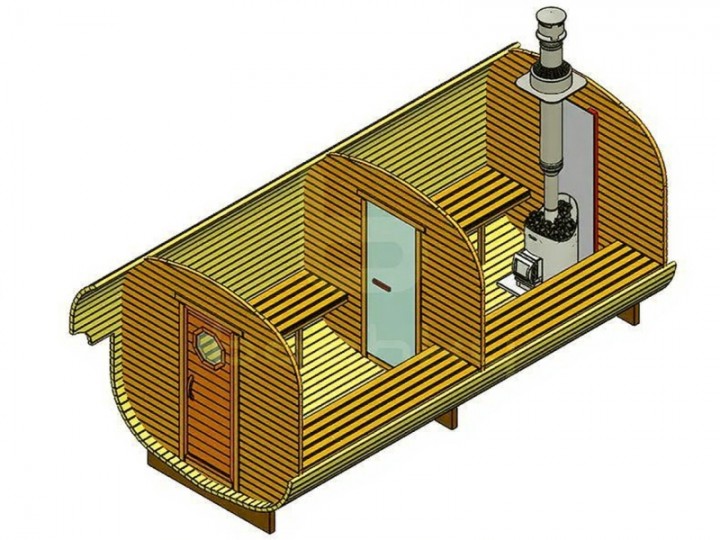 Баня-квадро, 6м, 2 отделения