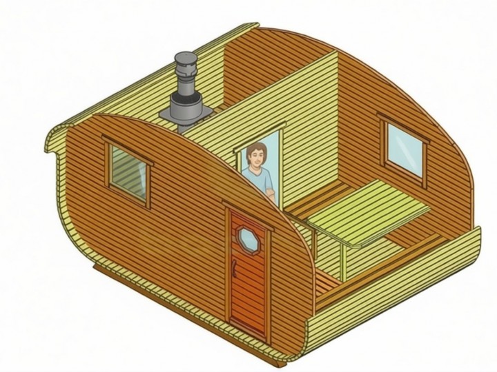 Баня-квадро-овал, 4x3м