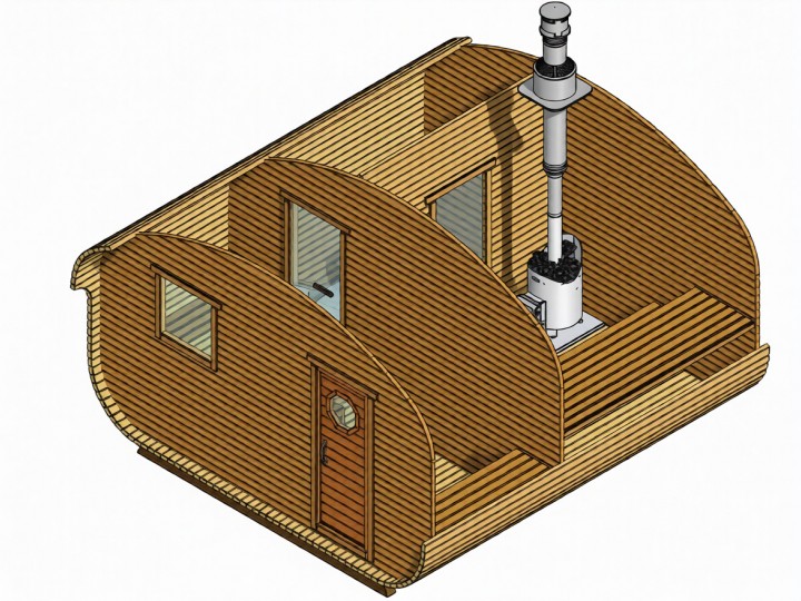 Баня-квадро-овал, 4x4м.