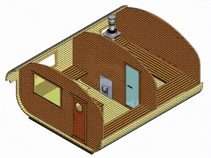 Баня-квадро-овал, 4x6м