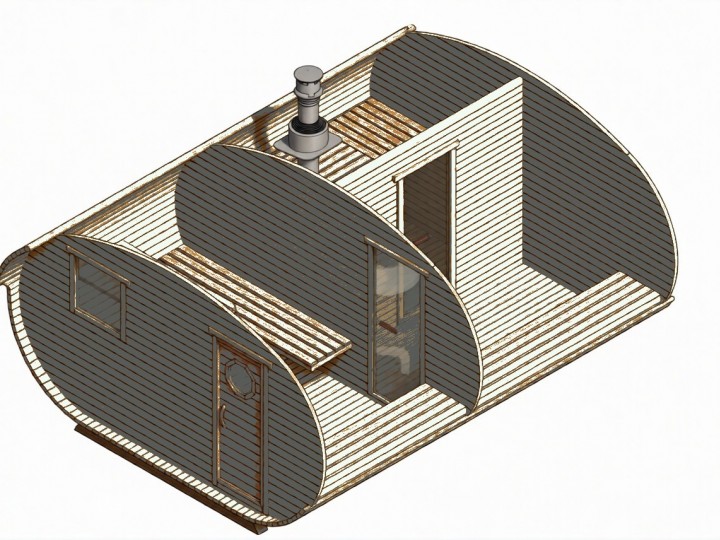 Баня-овал, 4х4м