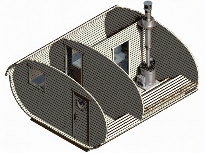 Баня-овал, 4х6м